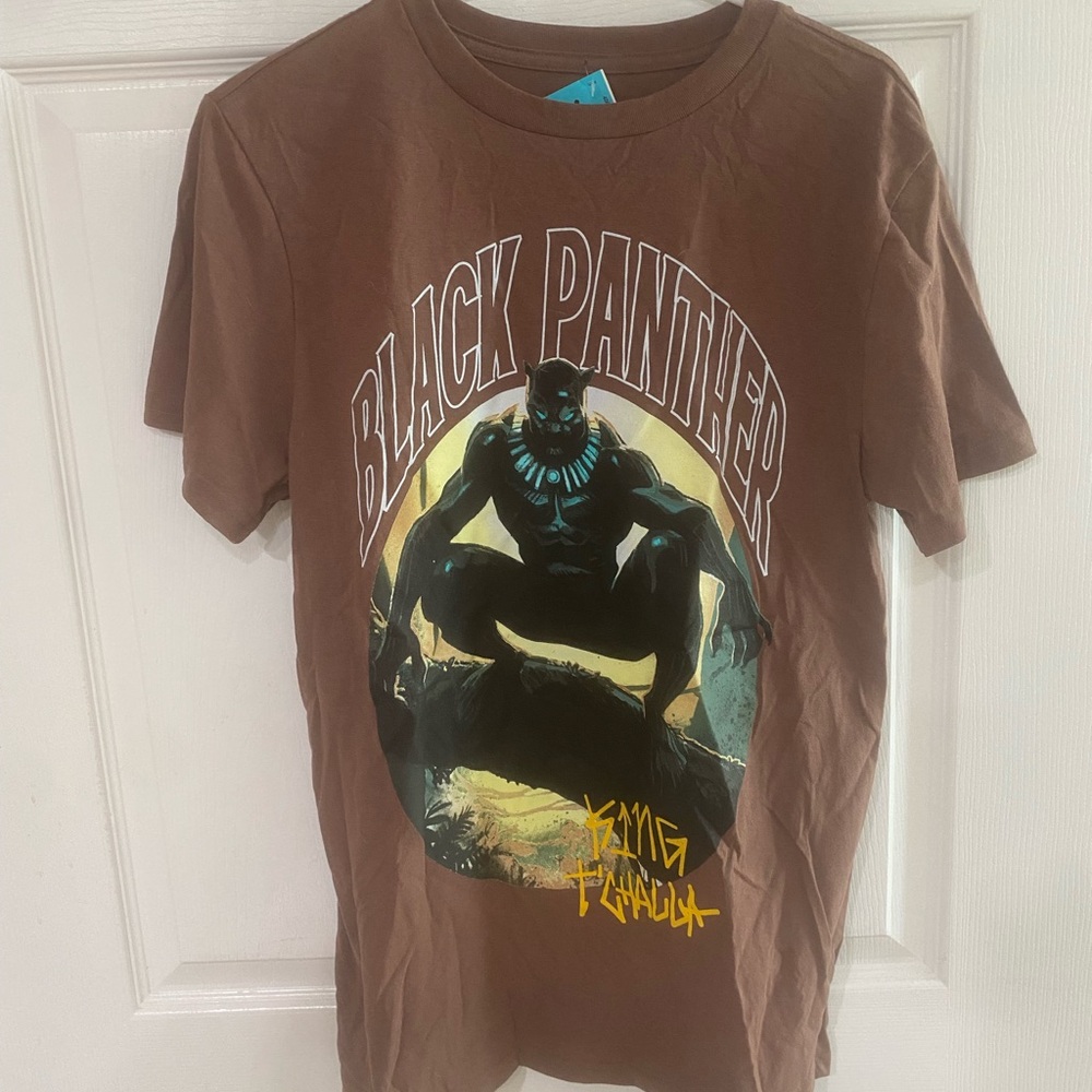 Marvel Black Panther King T’Challa Graphic Tee NWT Men’s L Brown Superhero Comic